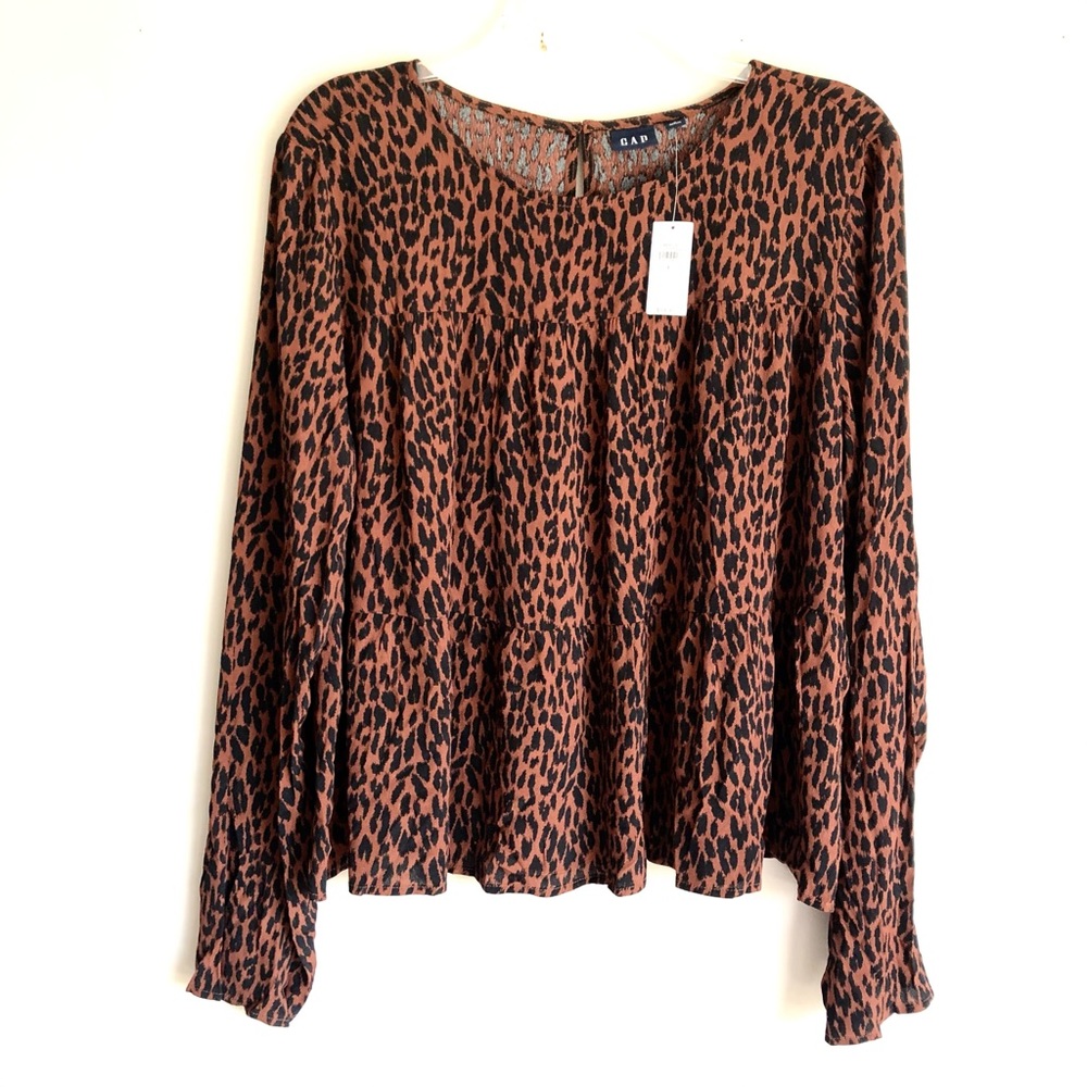 Gap Leopard Tiered Blouse